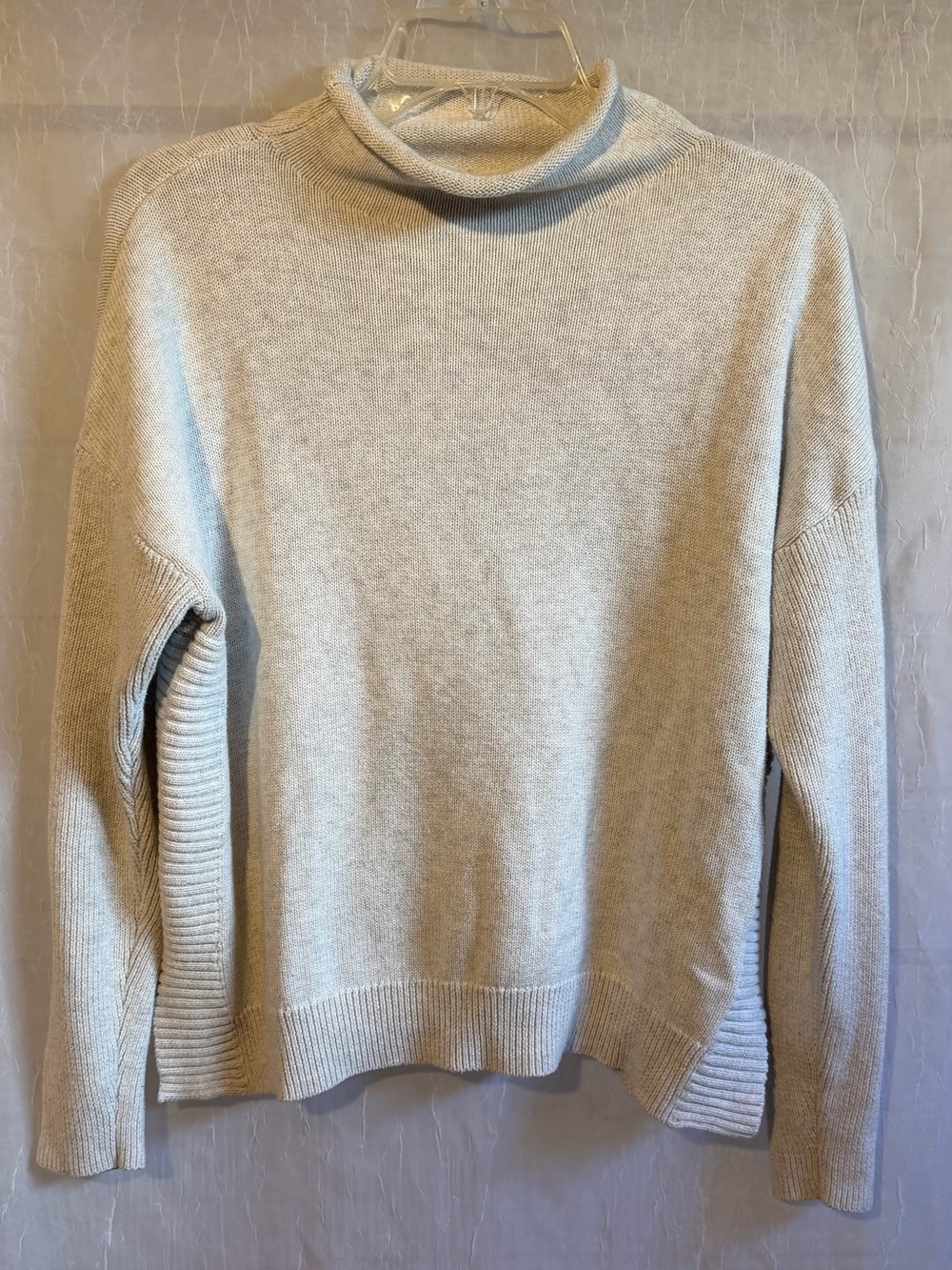 Tahari L Light Gray Turtleneck Sweater